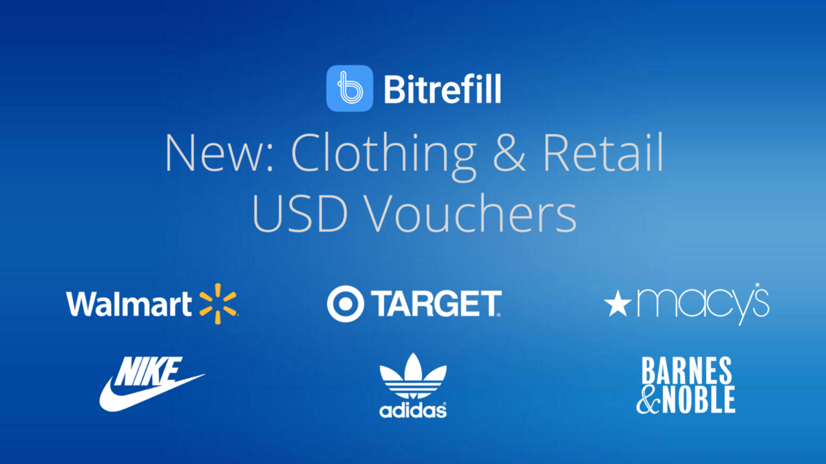 Retail is here — Buy Walmart, Target & more vouchers with Bitcoin on Bitrefill!