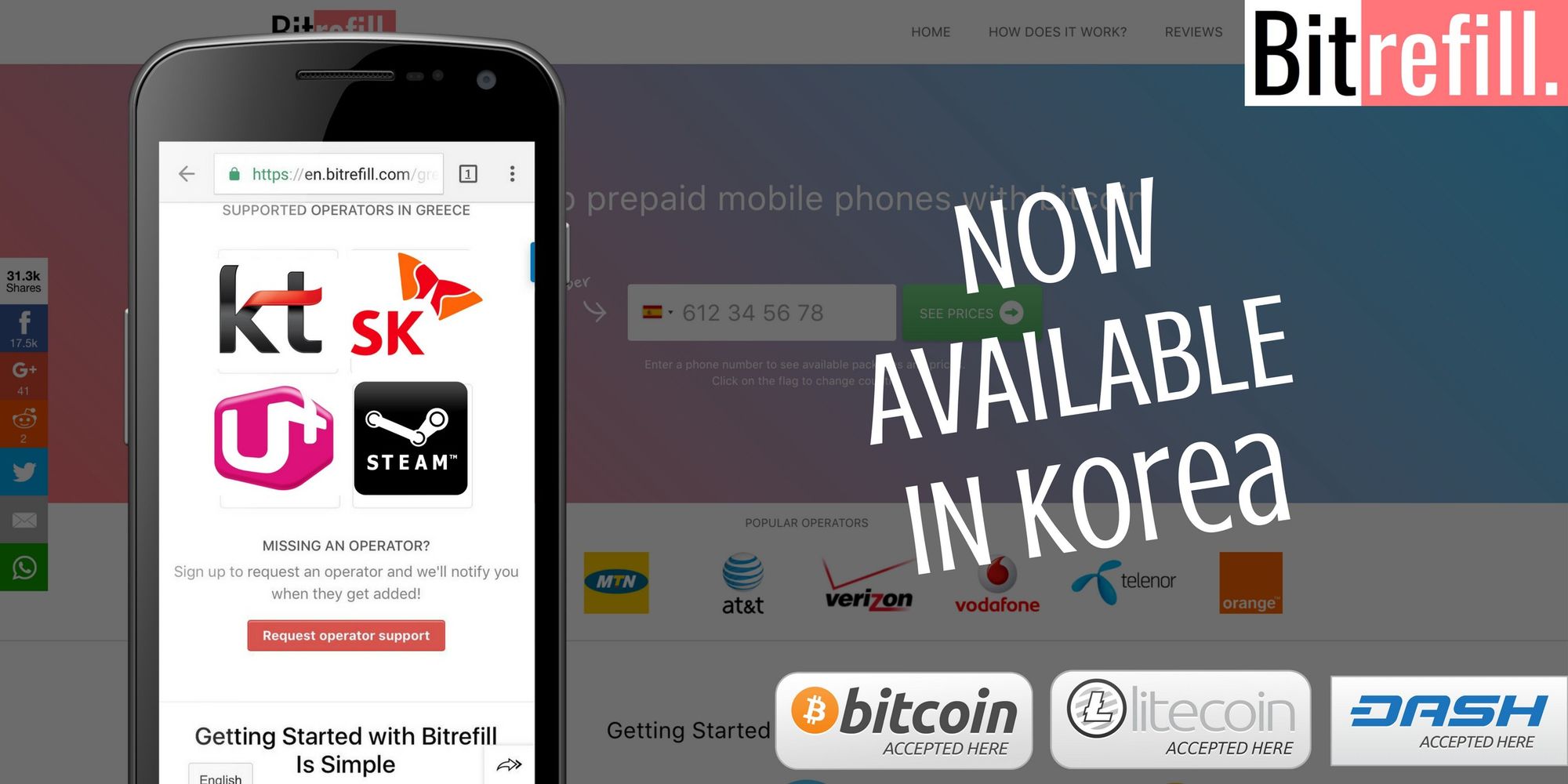Korea now Supported on Bitrefill!