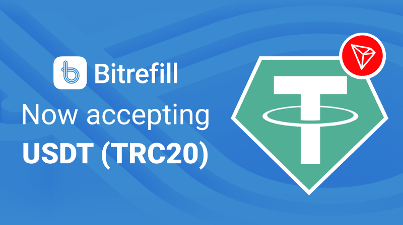 Novidade na área: USDT TRC-20 chegou na Bitrefill!