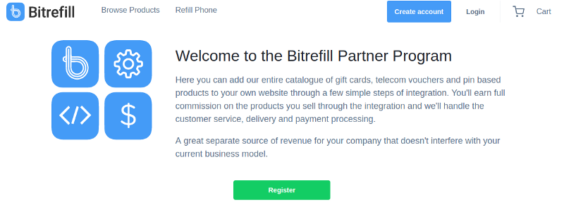 Quality partnerships with Bitrefill’s integration widget