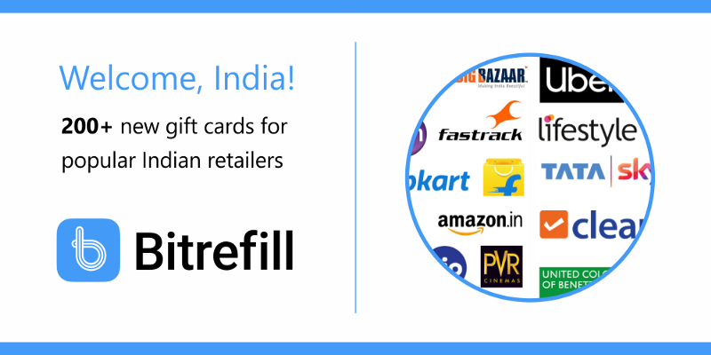 Bitrefill adds 200+ gift cards for India