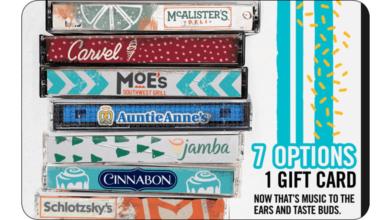 Buy Mix It Up (Auntie Anne's, Carvel, Cinnabon, Jamba, Mcalister's, Moe's  Southwest Grill, Schlotzsky's) Gift Card With Bitcoin, Eth Or Crypto -  Bitrefill