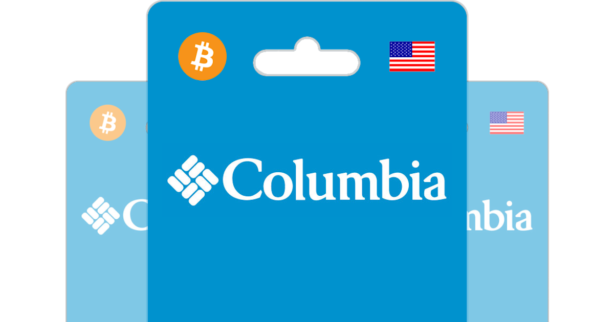 Columbia Sportswear을 비트코인 또는 알트코인로 구매해 보세요 Bitrefill
