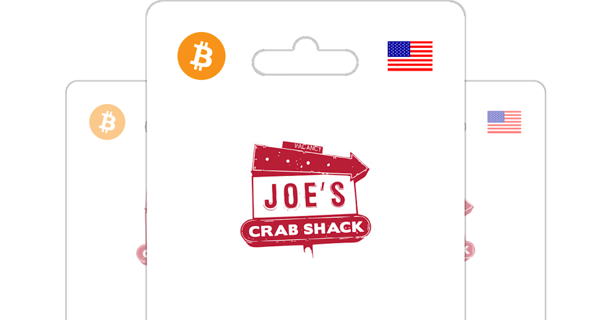 Joe's Crab Shack을 비트코인 또는 알트코인로 구매해 보세요 Bitrefill