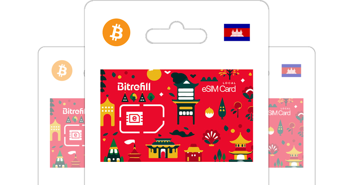 Buy Cambodia eSIM with Bitcoin, ETH or Crypto Bitrefill